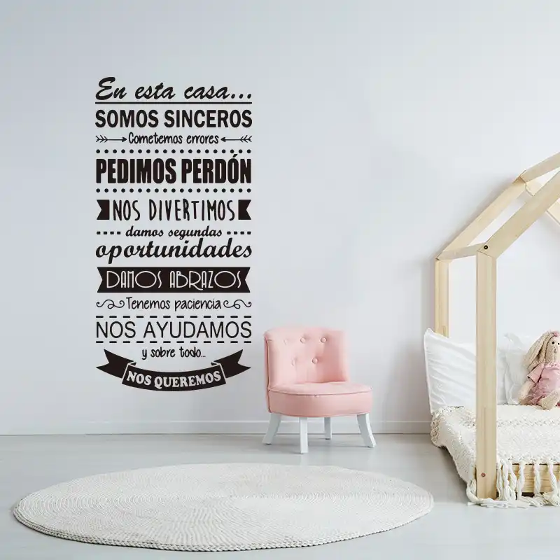 Large wall sticker quote Portrait In This House Smile Love Family cut matt vinyl