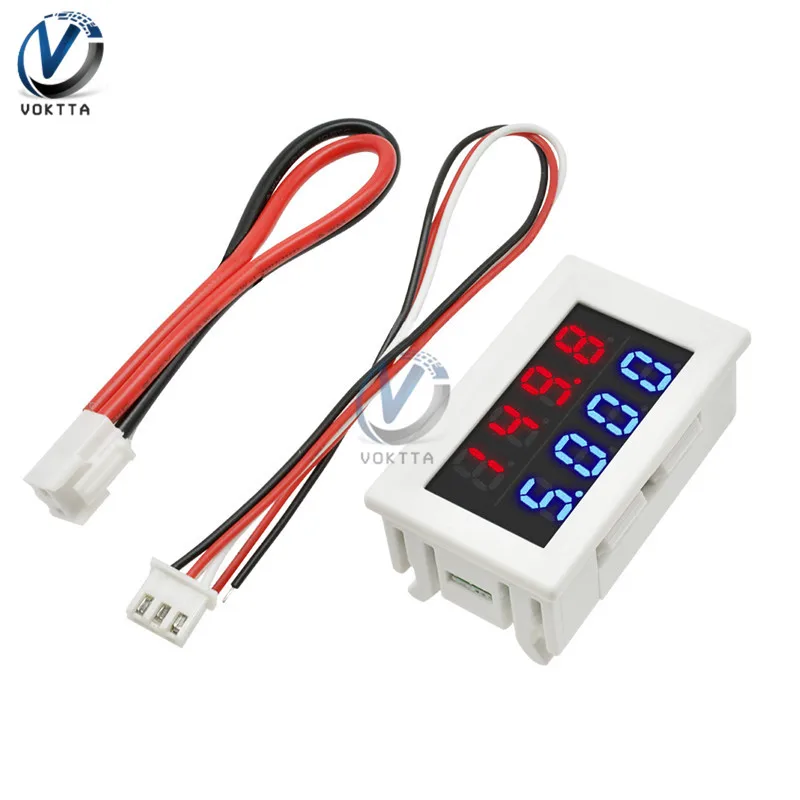 DC100V 200V 10A цифровой вольтметр Амперметр Красный Синий 4 бит двойной светодиодный дисплей Высокоточный измеритель тока с 5 проводами