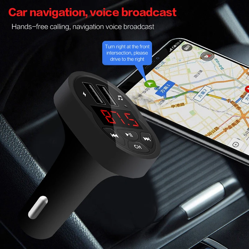 Автомобильное зарядное устройство A2 с двумя usb портами fm передатчик Bluetooth hands free