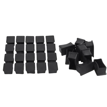 

LJL-30 Pcs Rubber Table Foot Cover:10 Pcs Furniture Leg Protectors 25X50Mm & 20 Pcs Square Chair Protectors 25Mm X 25Mm