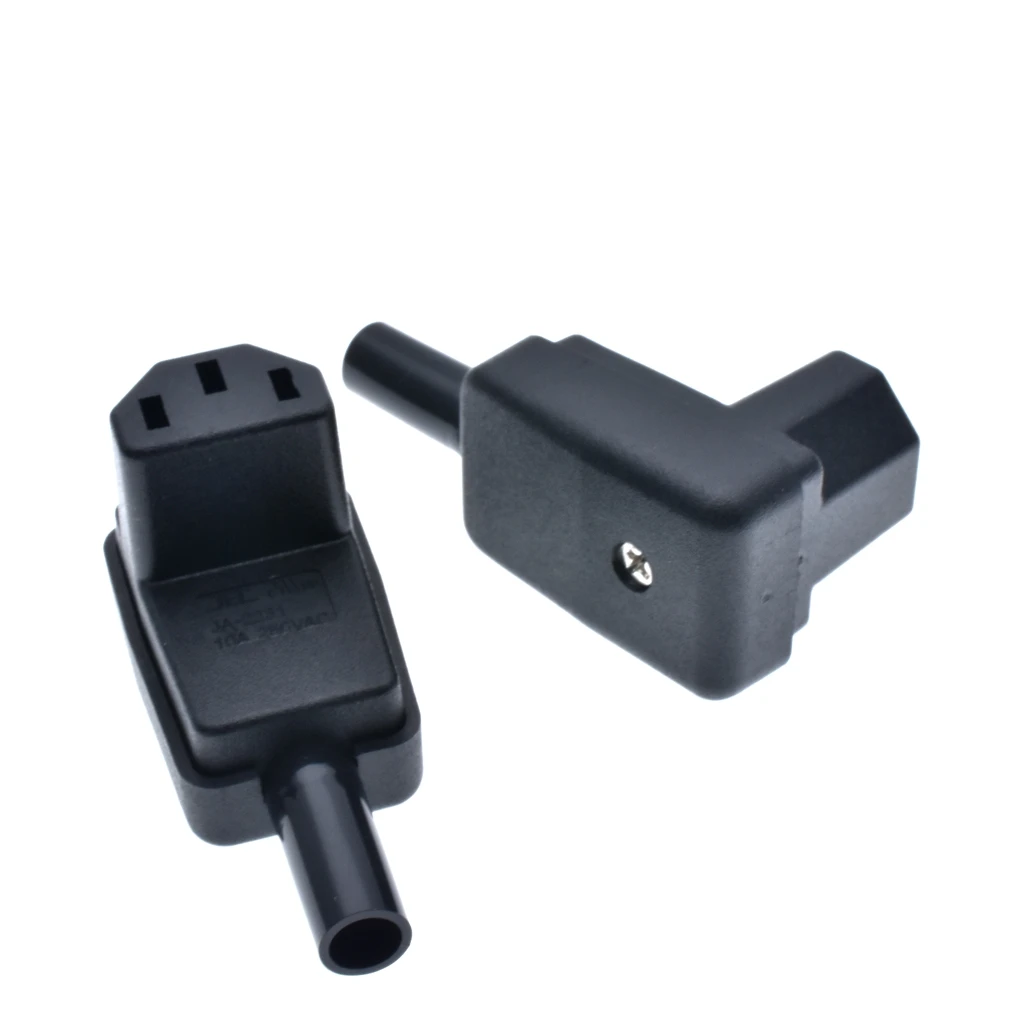 1 шт. 90 градусов Угловой IEC 320 C13 гнездовой разъем AC 10A 250V Мощность шнур питания