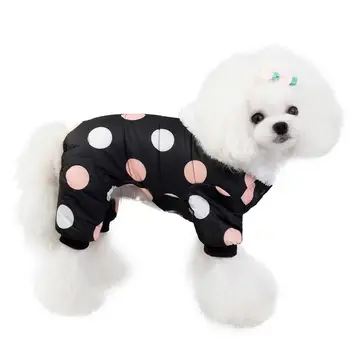

Dot Dog Cotton Clothing Thicken Intensification Lining Warm Winter Cotton Padded Clothes Exquisite Pet Clothes
