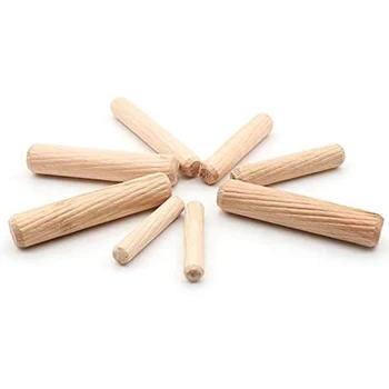 

100 Pieces Of Eucalyptus Round Needle Furniture Connector 12.7X50mm Wooden Craft Rod Furniture Installation Tool