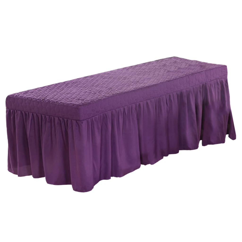 Dark Purple 190x70 см Микрофибра косметический матрас Подзор Лист массаж Юбка для стола Европейский Стиль для косметики Красота салон, Отель больница - Цвет: Dark Purple