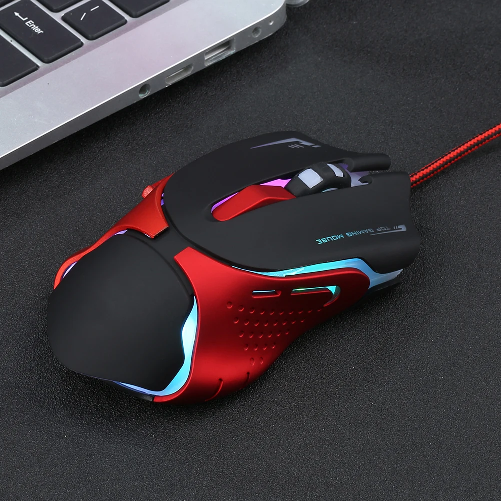 5500DPI LED Backlit Mouse professional gaming mouse with 7 bright colors LED ergonomics design 7/6 Buttons For Laptop PC Gamer