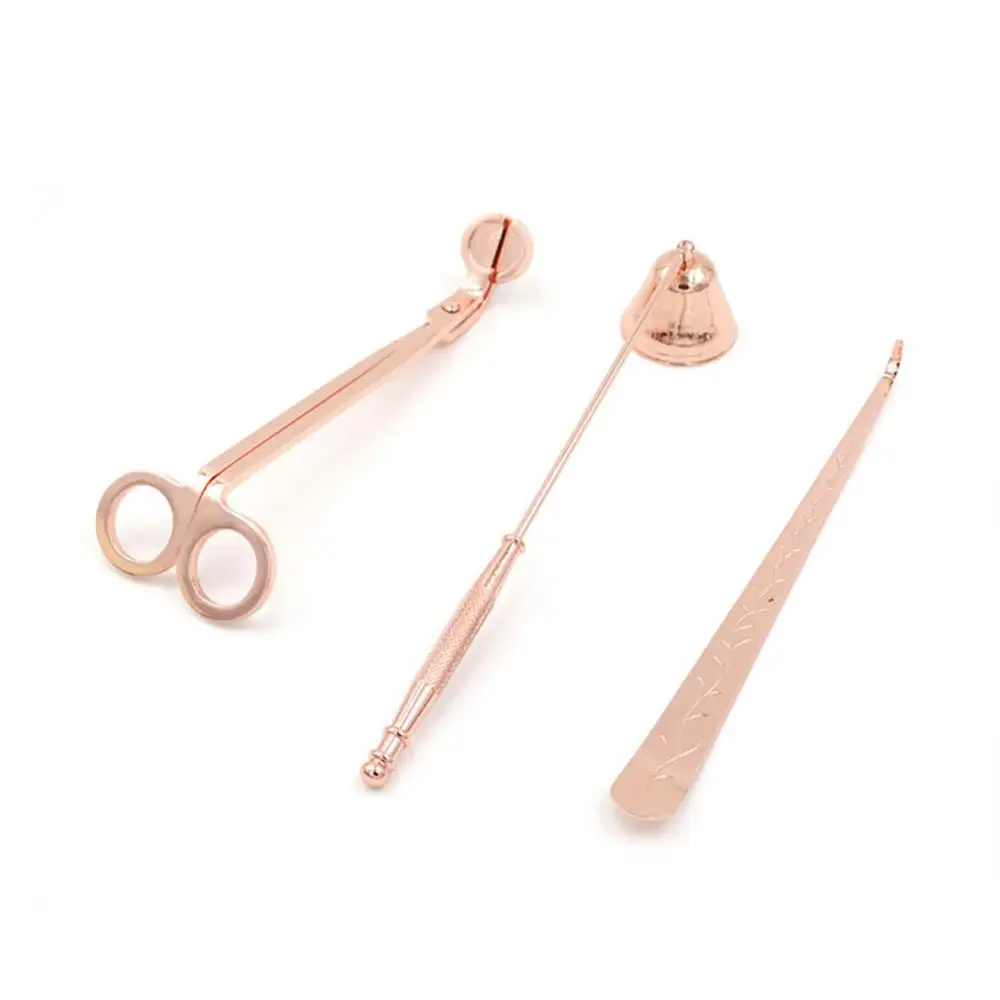 Rose Gold 3 шт./компл. роскошные лампы в форме свечи набор аксессуаров для лампы в форме свечи Огнетушитель инструмент лампы в форме свечи снаффер триммер ковш Наборы домашний декор для вечерние свадебные туфли - Цвет: Rose Gold