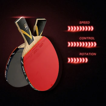 

Sports Table Tennis Racket Lightweight Ping Pong Paddle Bat Ergonomic Long Short Handle Table Tennis Paddle With Ping Pong Bag #