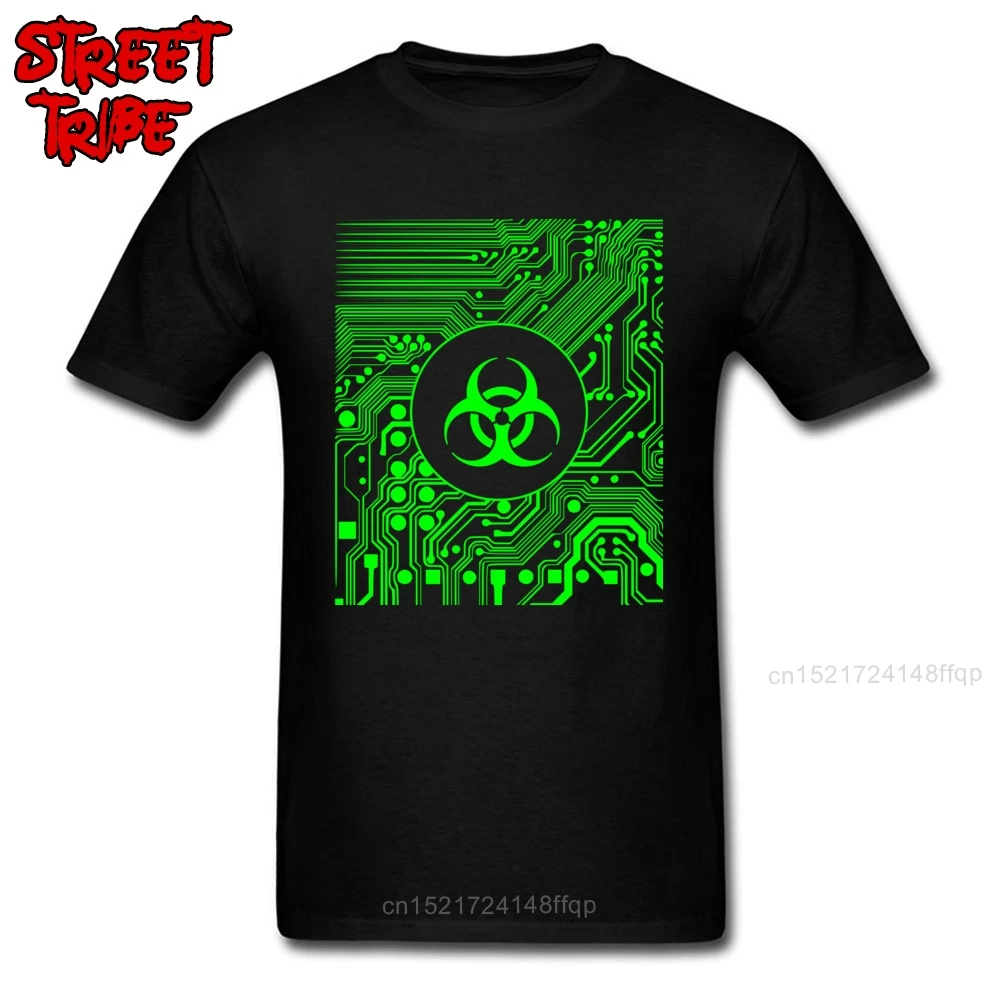 Кибер Готическая футболка Biohazard Мужская зеленая &quotMark&quot Geek Group с логотипом топы