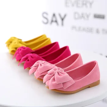 

AFDSWG fashion bow princess girls shoes pink child moccasins yellow shoes for kids girls children leather shoes kids stud shoes