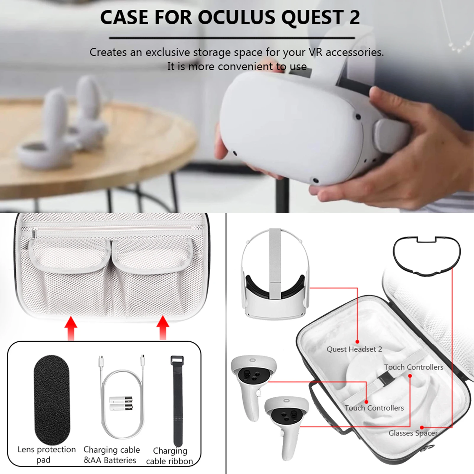 NEW EVA Hard Travel Protect Box Storage Bag Carrying Cover Case For Oculus Quest 2/Oculus Quest All-in-one VR And Accessories