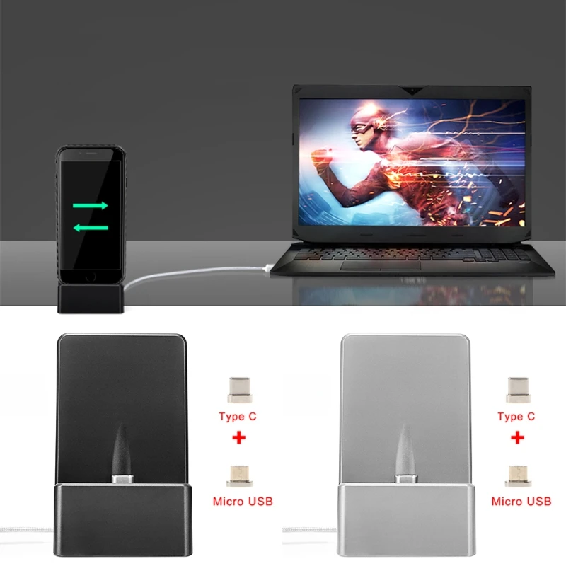 Магнитная микро usb type C зарядная станция Док-станция для samsung Android Phone Tablet
