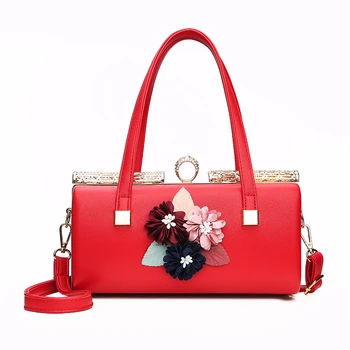 

2019 Small Leather Handbags High Quality Sac A Main Flowers Crossbody Bags For Women Leather Messenger Bags Evening For Ladies