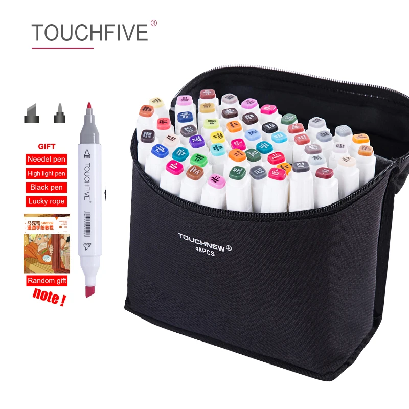 

TOUCHFIVE Markers Pen Set 30/40/60/80/168 Color Animation Sketch Drawing AlcoholColor marker (White manga pen)