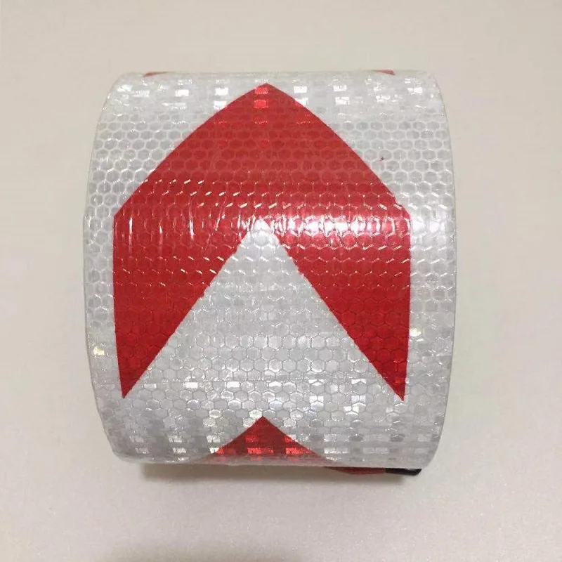 White Red Arrow 10 см* 1 м флуоресцентные дорожные светоотражающие наклейки для автомобиля, мотоцикла, украшения, Самоклеющиеся Светоотражающие Предупреждение ющие ленты - Цвет: White Red Arrow