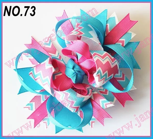 500 шт 4,5 ''шеврон волосы банты девушки банты из бутика фанки слоистых Hairbows бутик фанки лук
