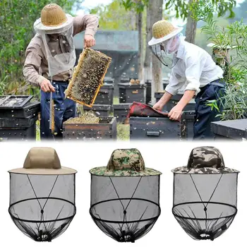

Outdoor Night Fishing Cap Anti Mosquito Bee Mesh Hat Head Face Protective Cover Breathable Protective Cover Sunbloc Head Cover