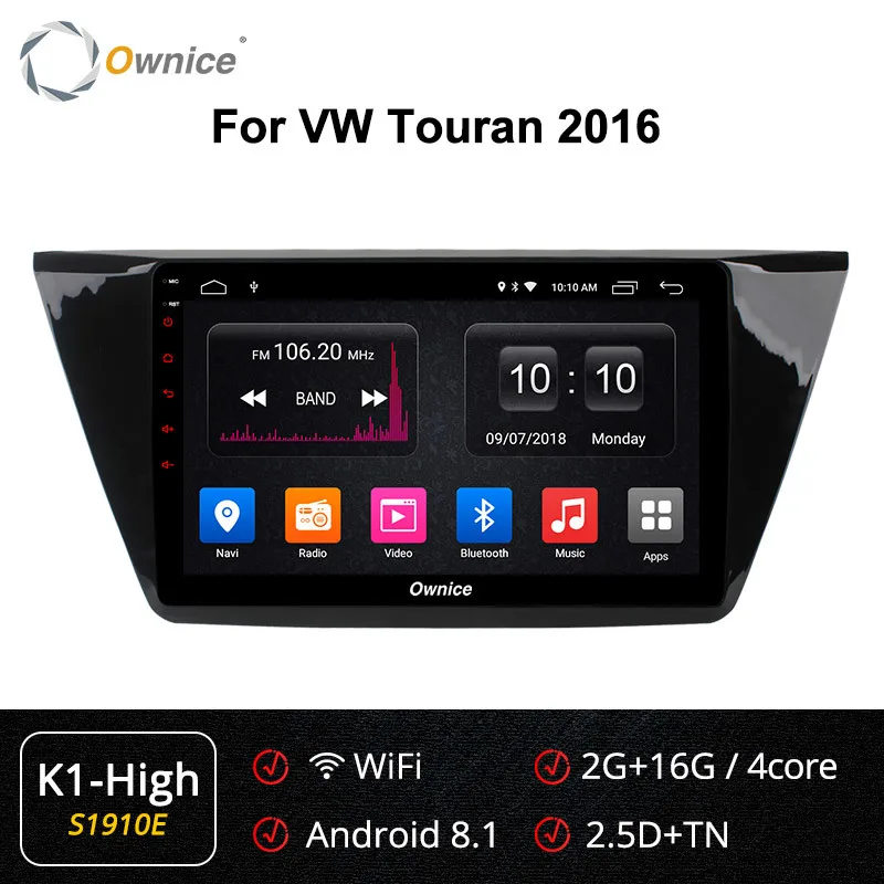 Ownice K6 K5 K3 10," ips автомобильный Android 9,0 автомобильный радиоприемник Gps Navi 2 Din dvd-плеер для Volkswagen Touran 4gb Автомобильный 64gb - Цвет: S1910 K1-High