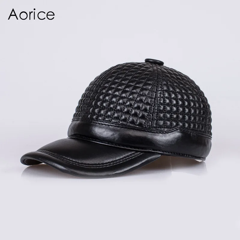 Aorice, бейсболка из натуральной кожи, шапка, фирменная новинка, Мужская бейсболка из натуральной кожи, для взрослых, регулируемые шапки/кепки, 3 цвета, HL122 - Цвет: 2