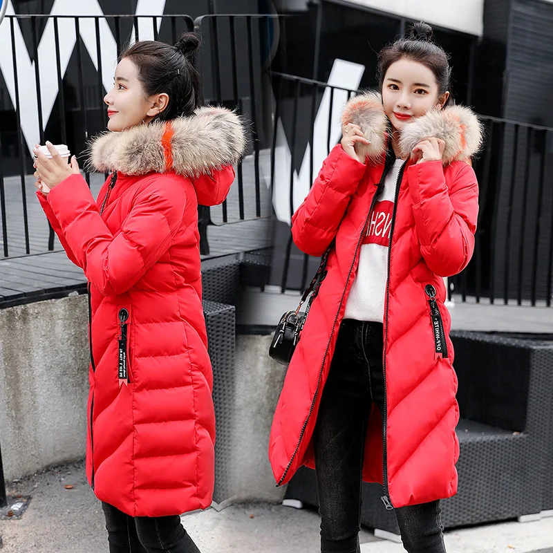 

Cotton-padded Clothes Women's Mid-length 2018 Winter New Style WOMEN'S Dress Korean-style Slim Fit Slimming down Jacket Cotton-p