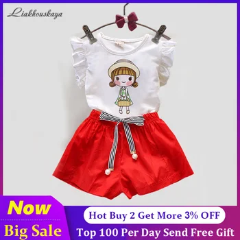 

2020 Fashion Girls Clothing Set Summer Printing Vest+Pants Sleeveless Casual Printing Girls Children Sets For Girls Clothes Suit