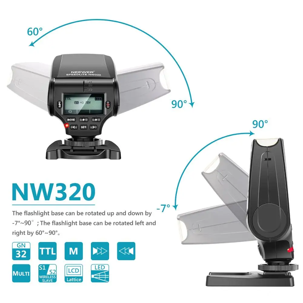 Neewer NW320 TTL LCD Дисплей Вспышка Speedlite для sony a9 a7III a7RIII a7II a7RII a7SII a7 a7R a7S a6500 a6300 a6000 a77II