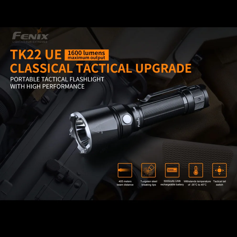 Тактический фонарь Fenix TK22UE Ultimate Edition 1600 люмен 443 ярд