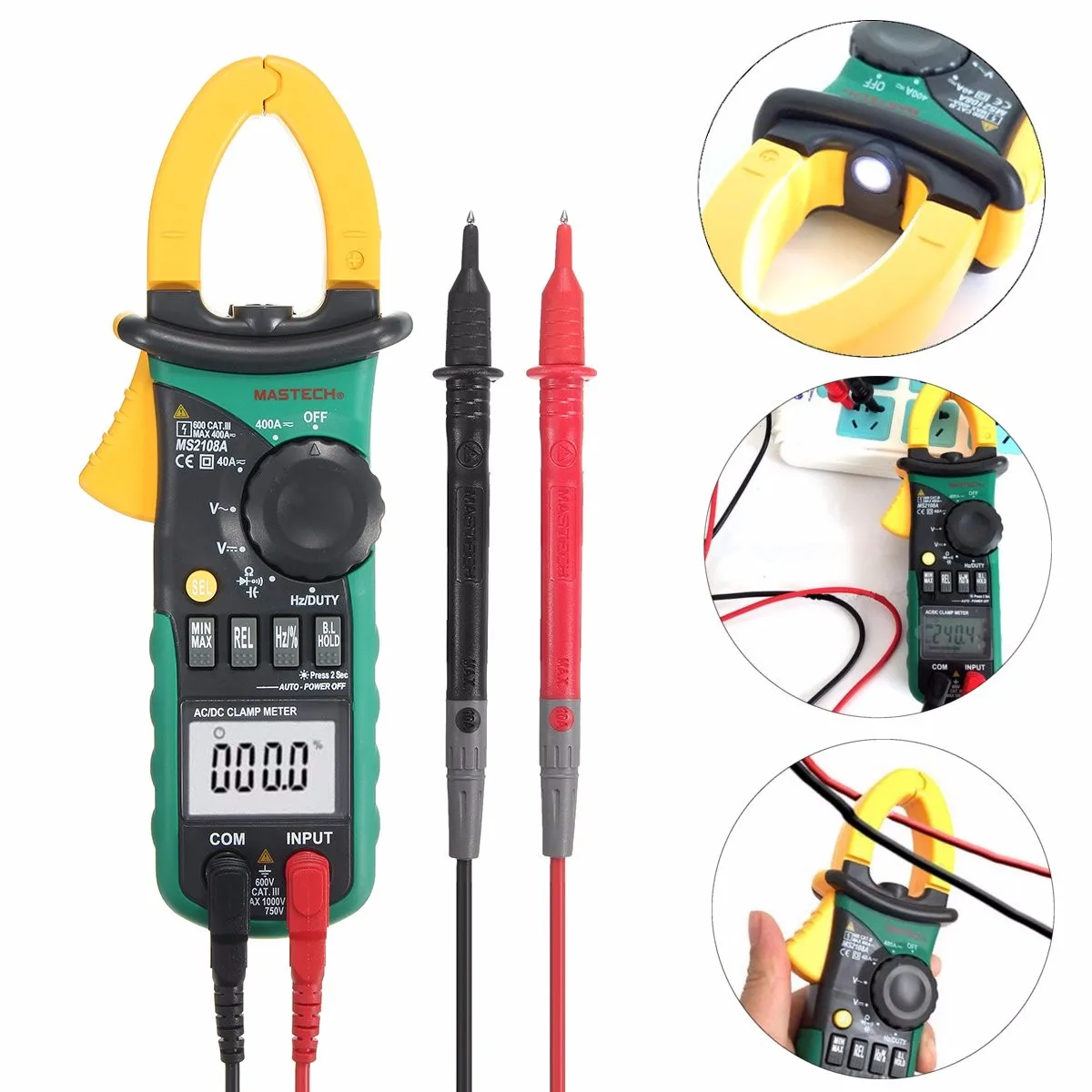 

Degree Digital Clamp Meter Multimeter AC DC Current Volt Tester Multimeters