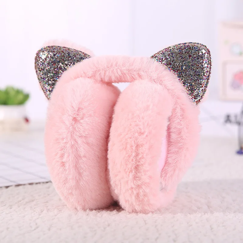 style C 13 Женские наушники, Kawaii, зимние, теплые, одноцветные, с ушками животных, розовые, милые, для девочек, простые, корейский стиль, женские, мягкие, высокое качество, модные - Цвет: style C 13