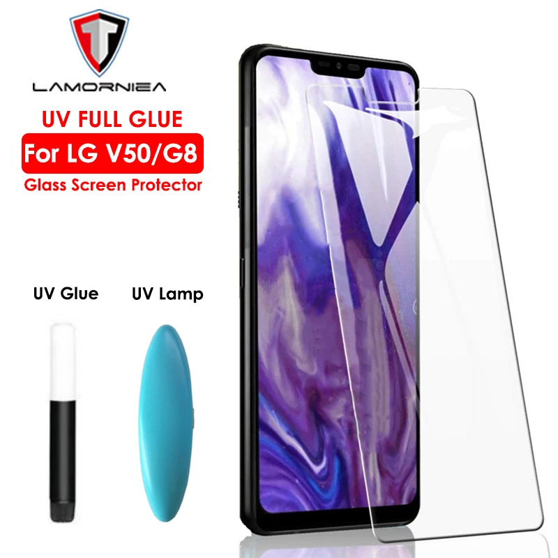 Жидкий УФ клей Lamorniea закаленное стекло для LG V30 v40 v50 полное покрытие экран Protctor G7