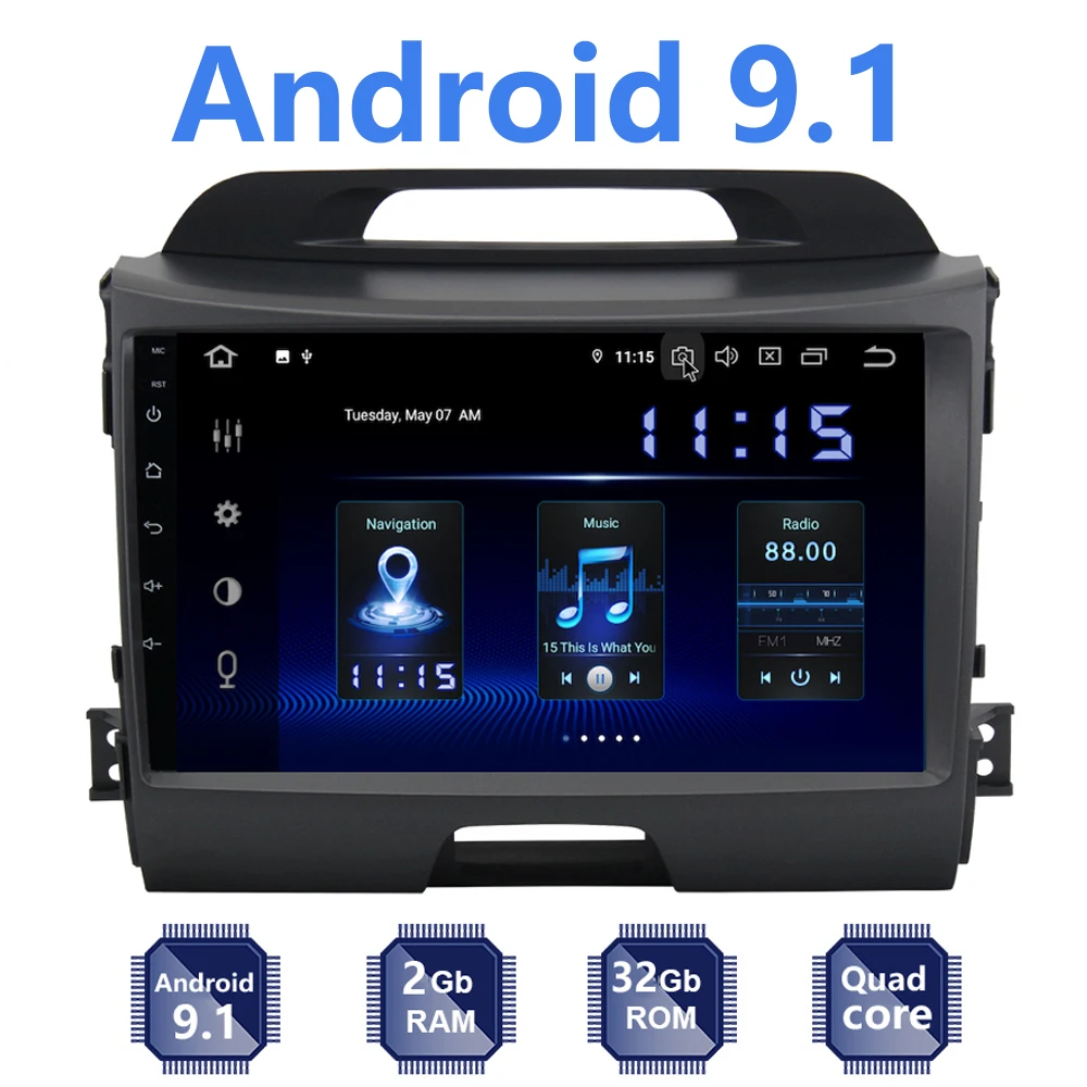 Автомагнитола на android 9 1 для KIA sportage 2010 2011 2012 2013 2014 2015 головное устройство gps