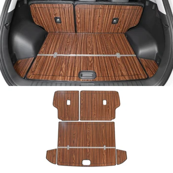 

For Hyundai Tucson 2015-2020 Car Accessories Rear SUV Trunk Mats Cargo Liner Set Synthetic Wood Tray Wooden Pad Boot Mat Carpets