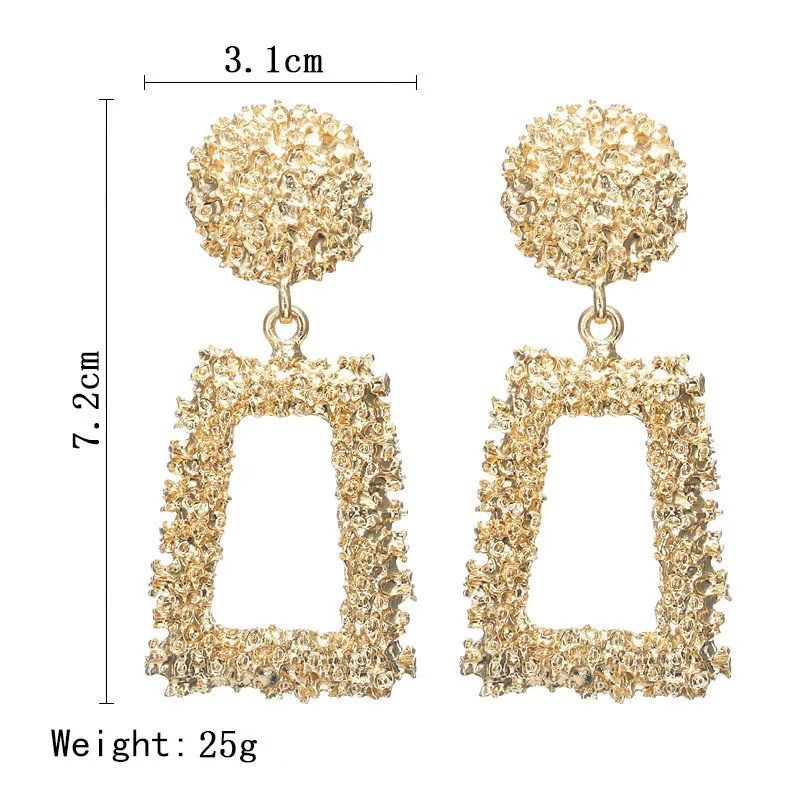 Большие Винтажные серьги для женщин золотого цвета геометрические массивные серьги металлические серьги Висячие модные ювелирные изделия тренд