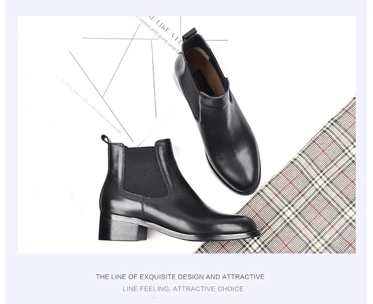 Donna-in/женские ботинки; коллекция года; сезон осень-зима; Теплые ботильоны из натуральной кожи на среднем каблуке; черные женские ботинки «Челси» с круглым носком; зимняя обувь