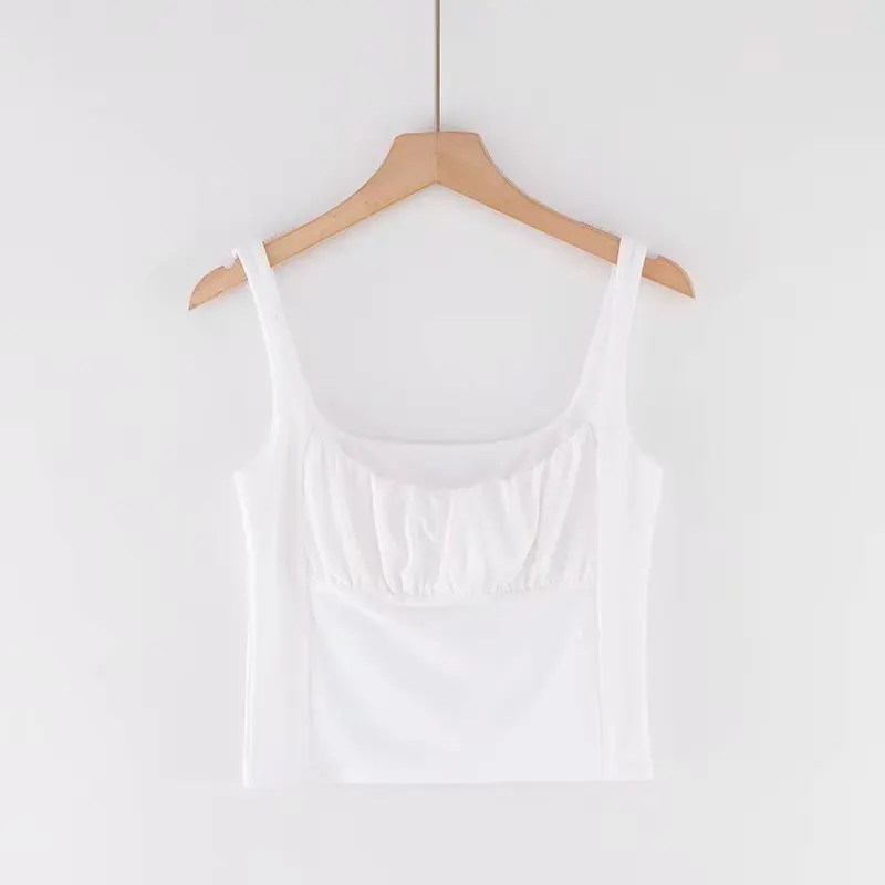 DS26 white 9085 Bazaleas уличная белая Ruched Для женщин майка пикантные модные Haut Femme Для женщин укороченный топ в готическом стиле майки Повседневное - Цвет: DS26 white 9085