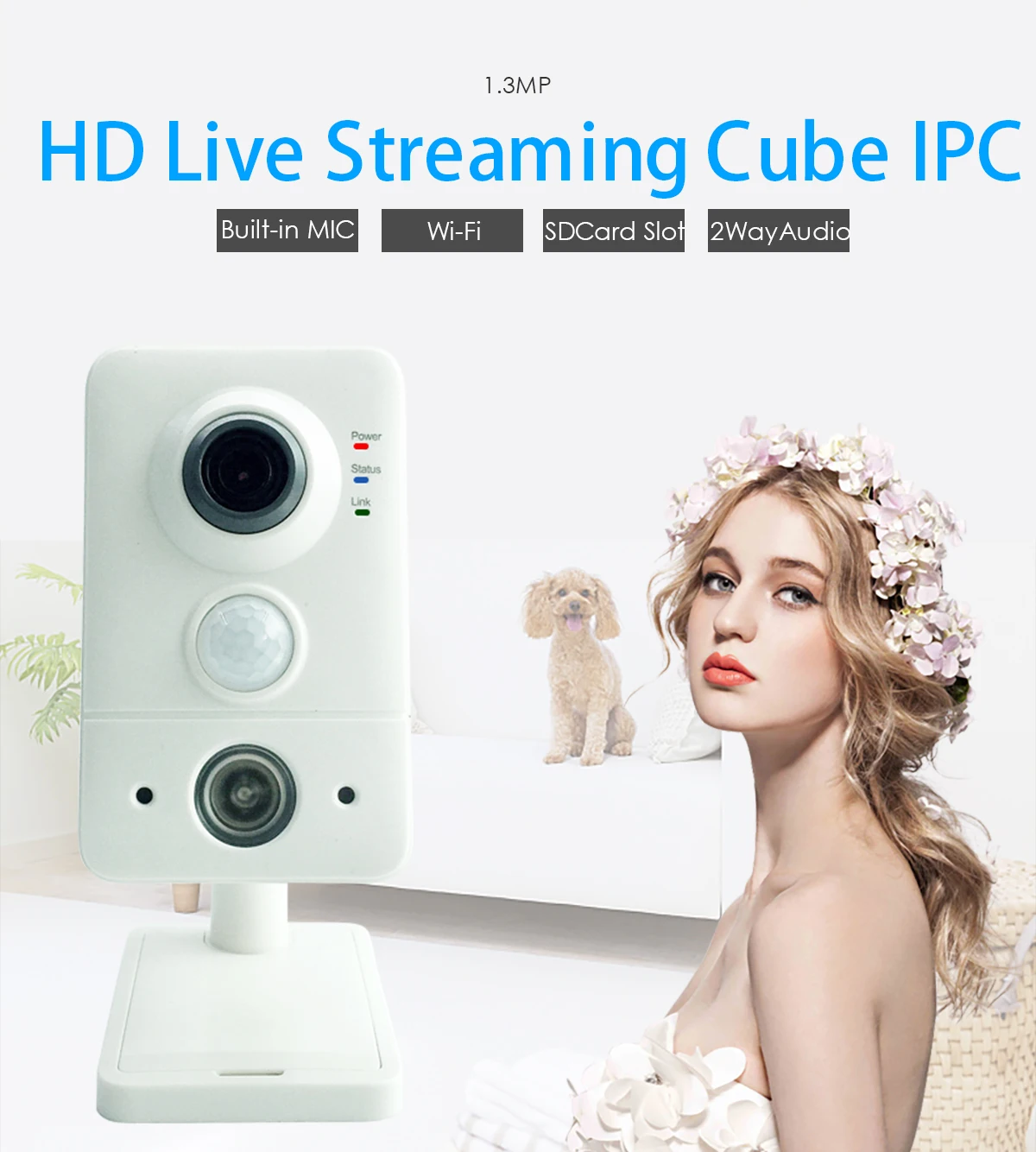 1.3MP RTMP WiFi Live IP камера AAC аудио TF карта сетевая камера нажмите видео поток на YouTube/Wowza по RTMP