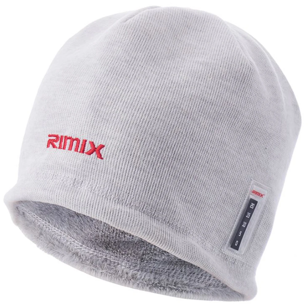 White Теплая вязаная Флисовая Шапка-бини RIMIX унисекс, теплая шапка Skullies для катания на лыжах, альпинизма, туризма, сноуборда, охоты, зимнего спорта - Цвет: White
