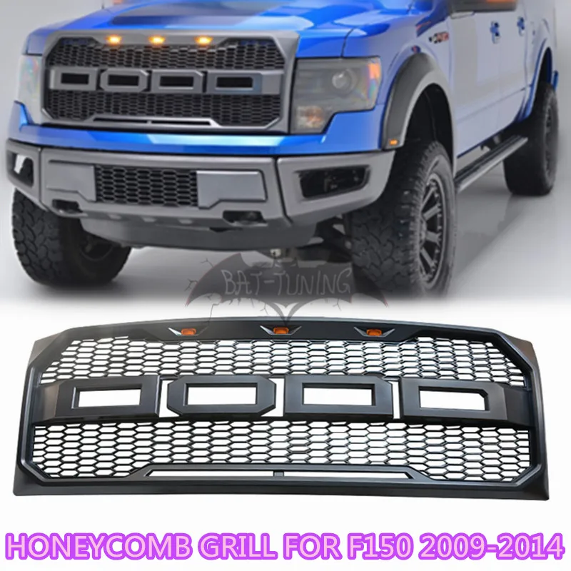 Решетчатая ячейка для переднего бампера Ford Raptor F-150 2009-2014 чёрного/серого цвета |