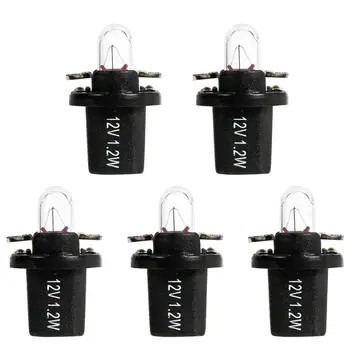 

5pcs T5 B8.5D Halogen Car Gauge Bulbs for Interior Dash Instrument 12V Light Car Dashboard Light