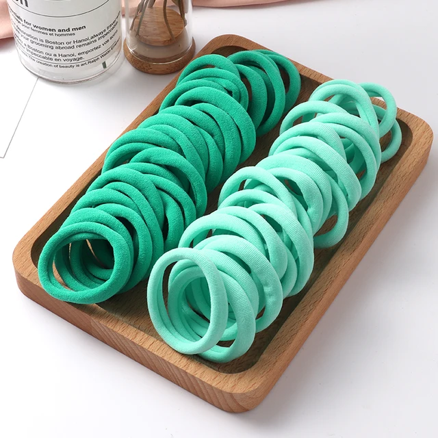 50pcs Girls Solid Color Big Rubber Band Ponytail Holder Gum Headwear Elastic Hair Bands Korean Girl Hair Accessories Ornaments 50pcs-9