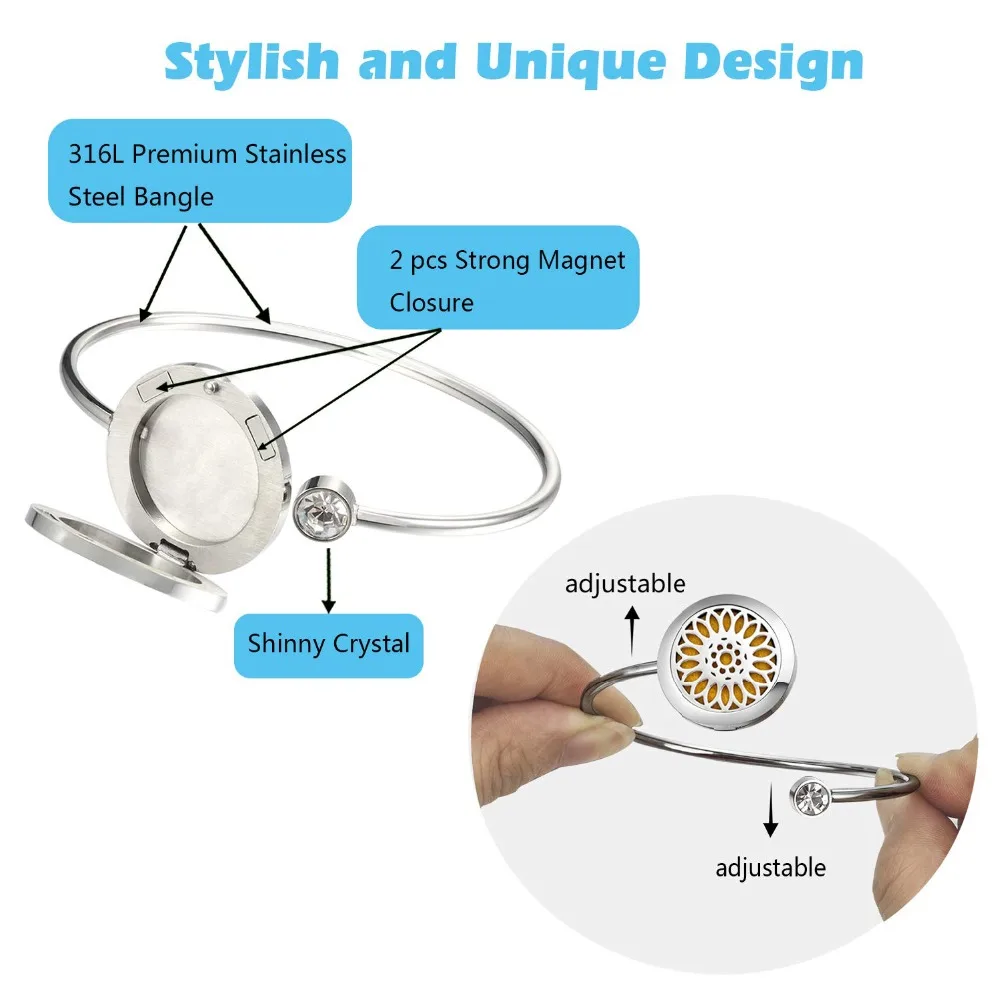 25mm Diffuser Locket Bangle Bracelet-5