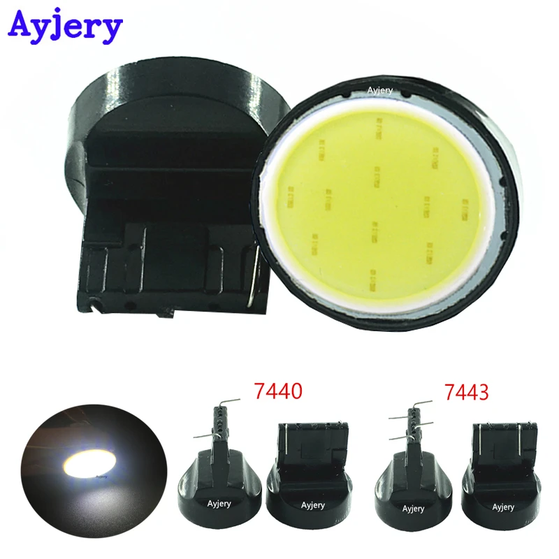AYJERY 2 предмета T20 7440 7443 COB 12SMD 12Led W21/5 Вт Авто Сигнал светодиодные фонари заднего