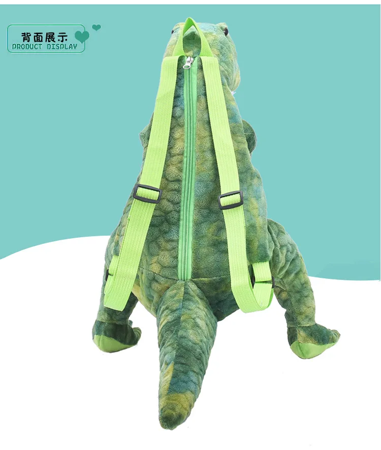 Детский рюкзак с лямками в форме динозавра, зеленый, коричневый, синий, красный цвет, открытый детский рюкзак на молнии для девочек и