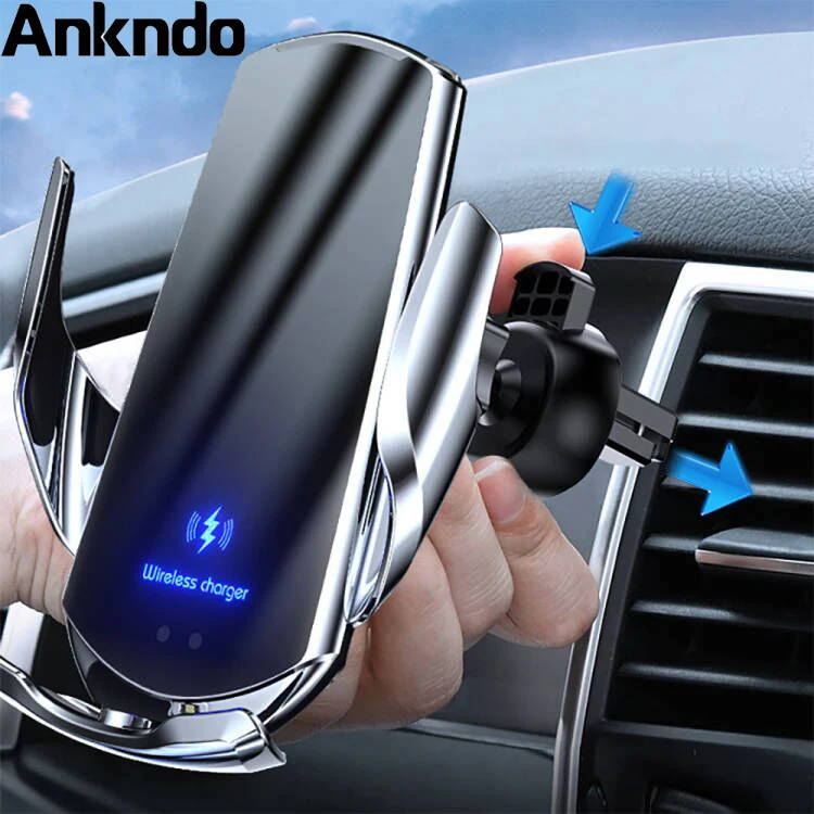ANKNDO 15w Qi Wireless Car Phone Holder charger Intelligent Infrared