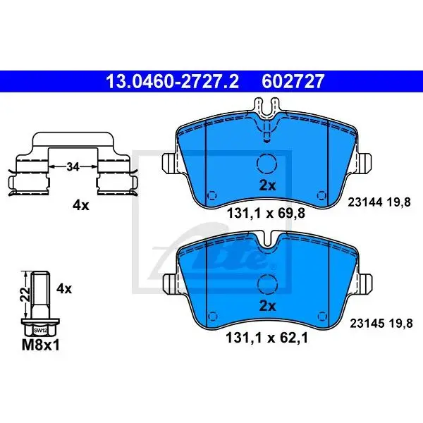 Колодки дисковые п.\ MB W203/S203/C209/A209 1.8-3.2/3.0CDi 00 AT