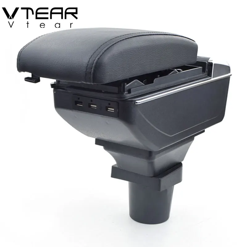 

Vtear Auto Centre Armrest Leather ABS Storage Box USB Car-Styling Interior Decoration Accessories Parts For Toyota Aqua Prius C