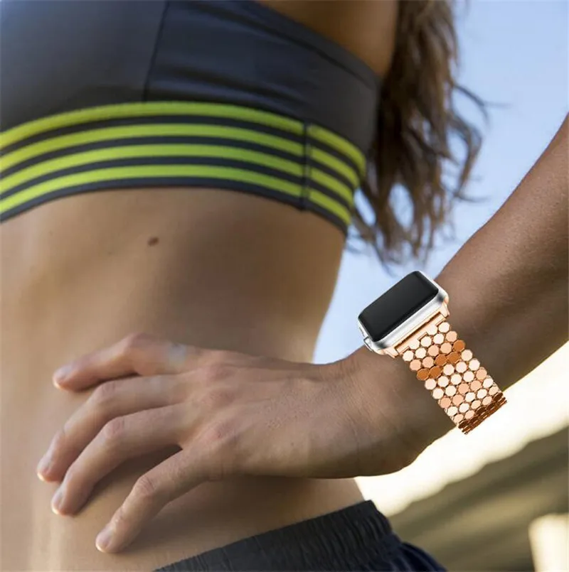 Розовое золото Нержавеющая сталь ремешок для apple watch band Ссылка 38 мм 42 мм/40 мм/44 мм часы браслет ремешок для iwatch полосы серии 4 3 2