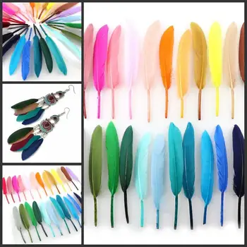 

10-16CM Small Knife Shape Colorful Dyed DIY Natural Goose Feathers For Home Decor Earrings Jewelry Clothing Accessories