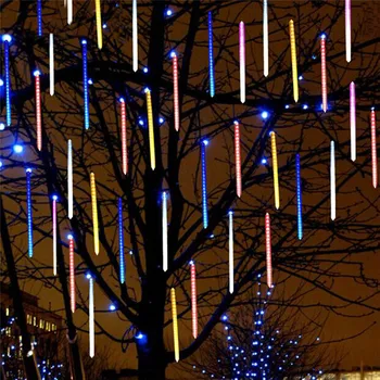

1PC beautiful DIY Meteor shower string 30cm Blue/White/Multi-color led light strings for holiday Christmas decoration US/EU plug