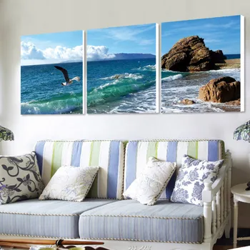 

3pcs seagull boulder 5D Diamond painting seascape Embroidery Full drill Triptych Multi-picture Combination Home Decor SS-AL34