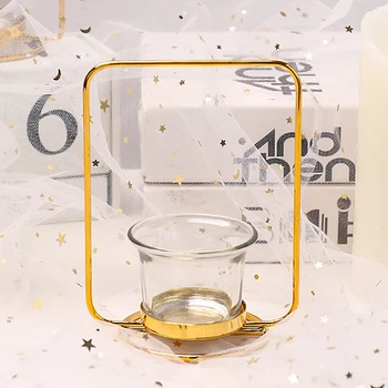 

Nordic Style Candle Holder Metal Frame Candlestick For Party Hotel Cafe